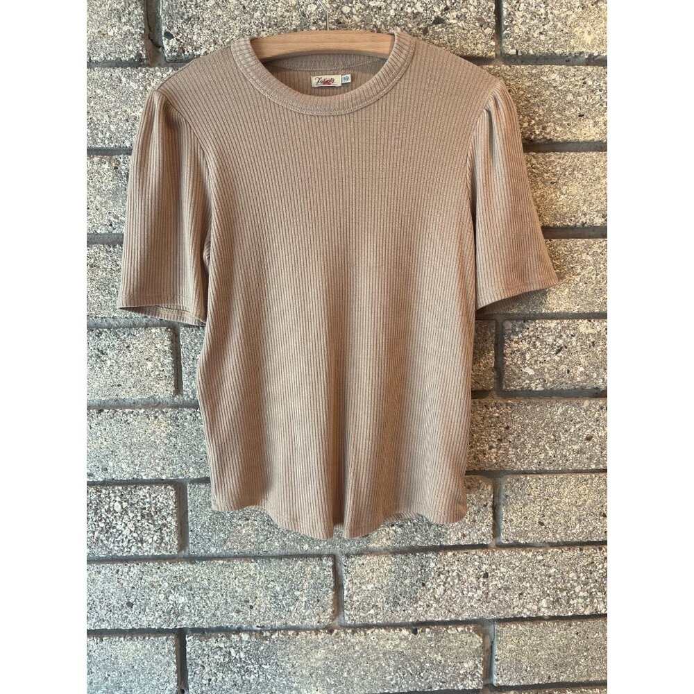 Faherty Ribbed Top Sz S Cream - Picture 4 of 5